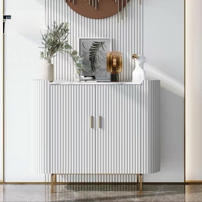 36 Inch Living Room Cabinet Solid Wood+MDF+Metal